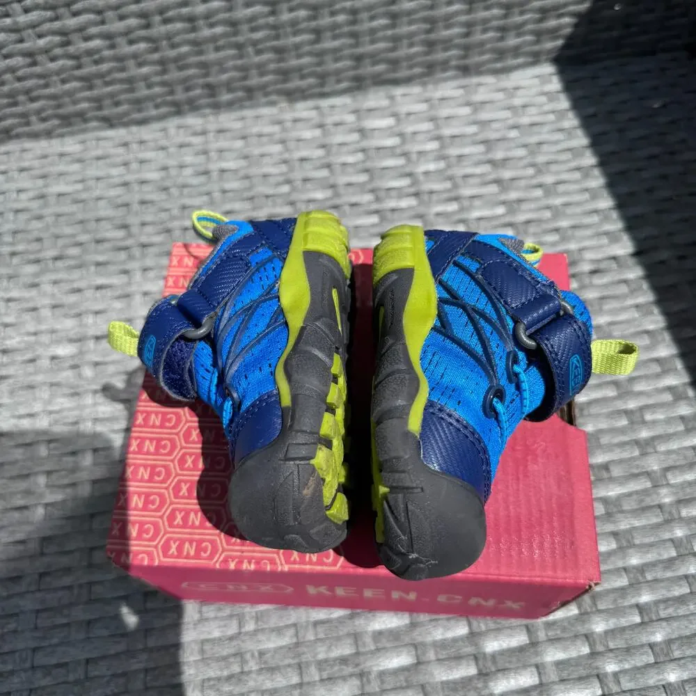 Keen Chandler CNX Hiking Shoes Mesh Bungee‎ Lace Blue Green Kids Toddler Size 4